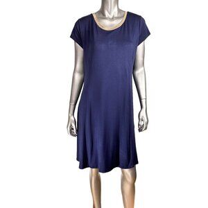 Michael Michael Kors Navy Blue Short Sleeve Shift T-Shirt Dress Size XL